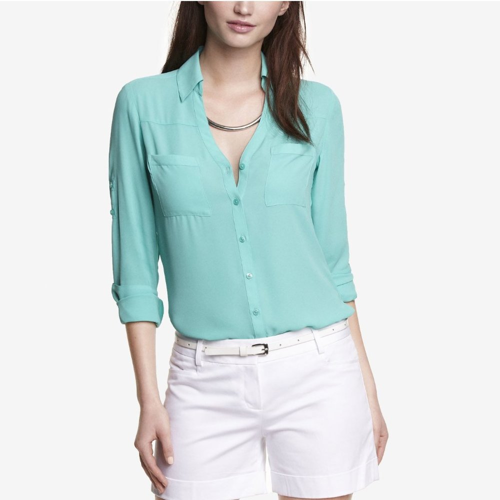 Express Aqua Portofino Shirt